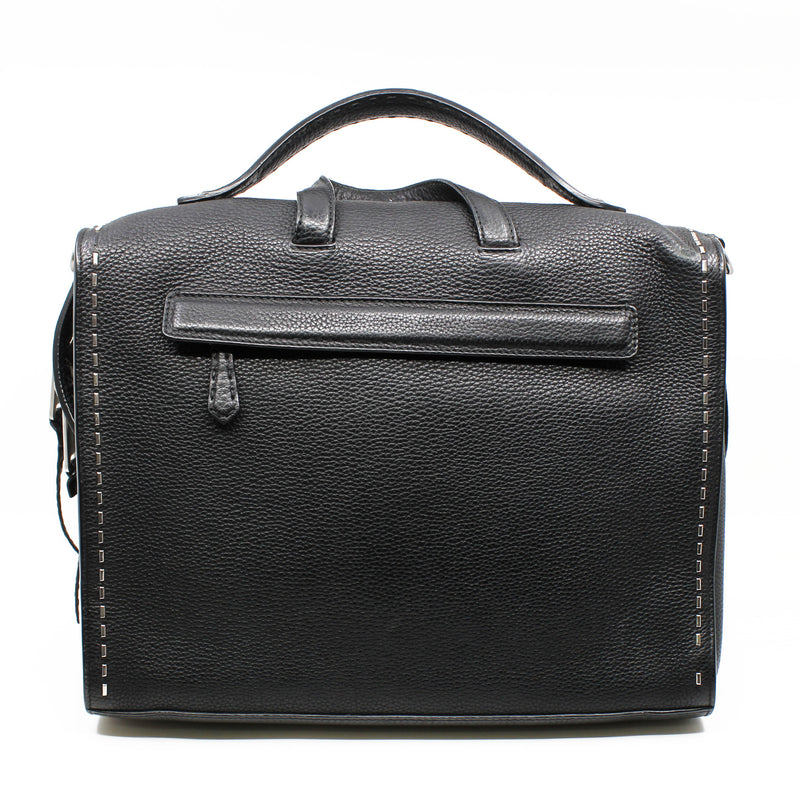 men large top handle bag in leather gray