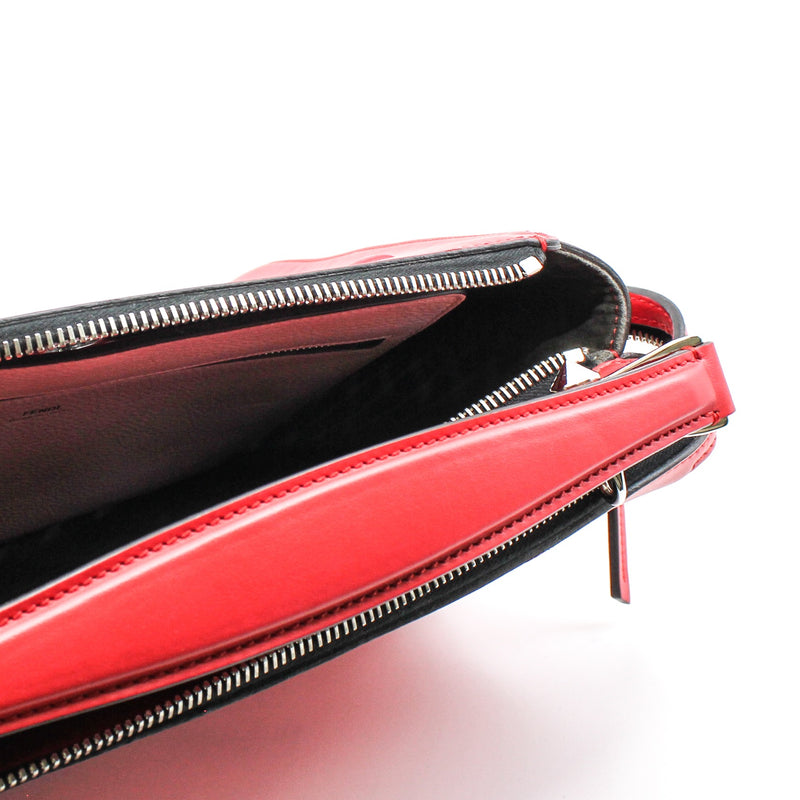 Fendi Off RED Leather Dotcom Top Handle Bag - L'UXE LINK