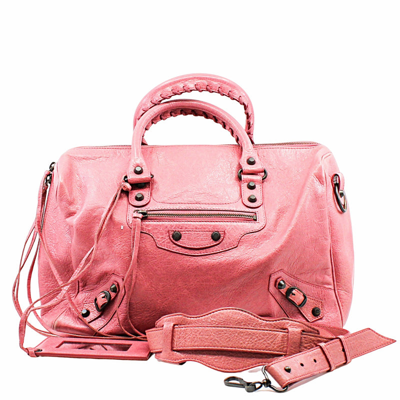 CITY HANDBAG LEATHER PINK
