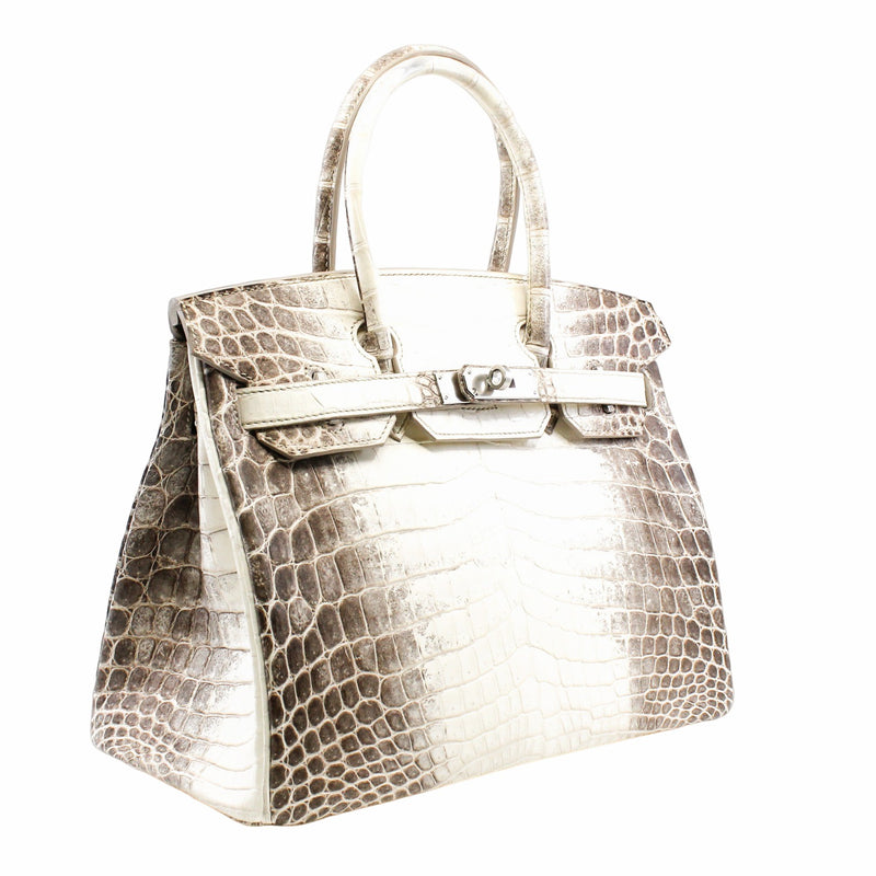 BIRKIN 30 BLANC HIMALAYA NILOTICUS CROCODILE phw stamp T - L'UXE LINK