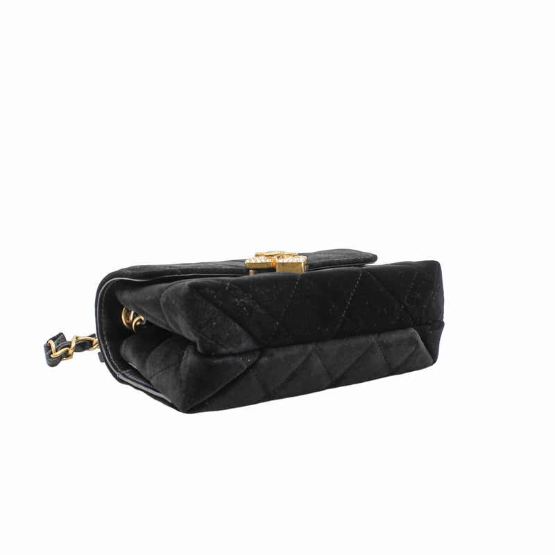 velvet ctystal buckle cc black ghw seri l9 - L'UXE LINK