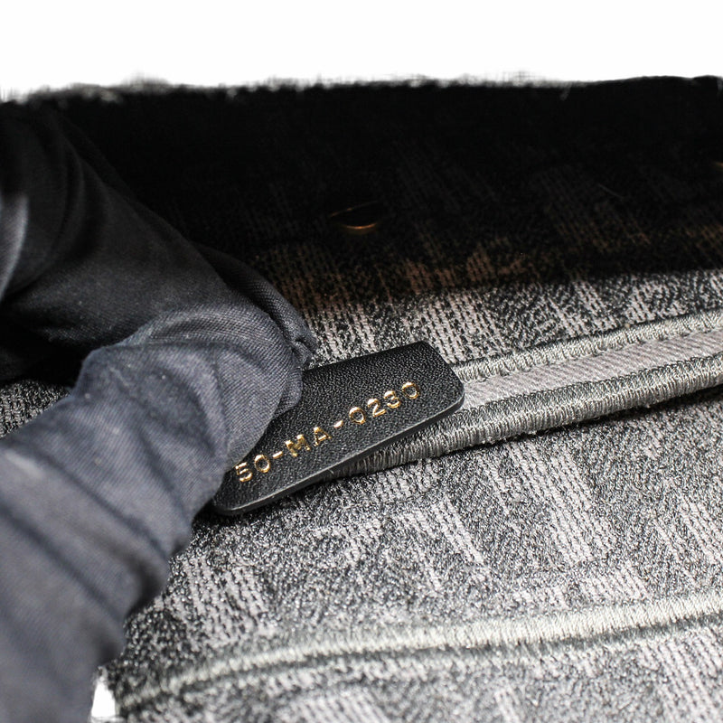 saddle large navy jeans logo GHW - L'UXE LINK