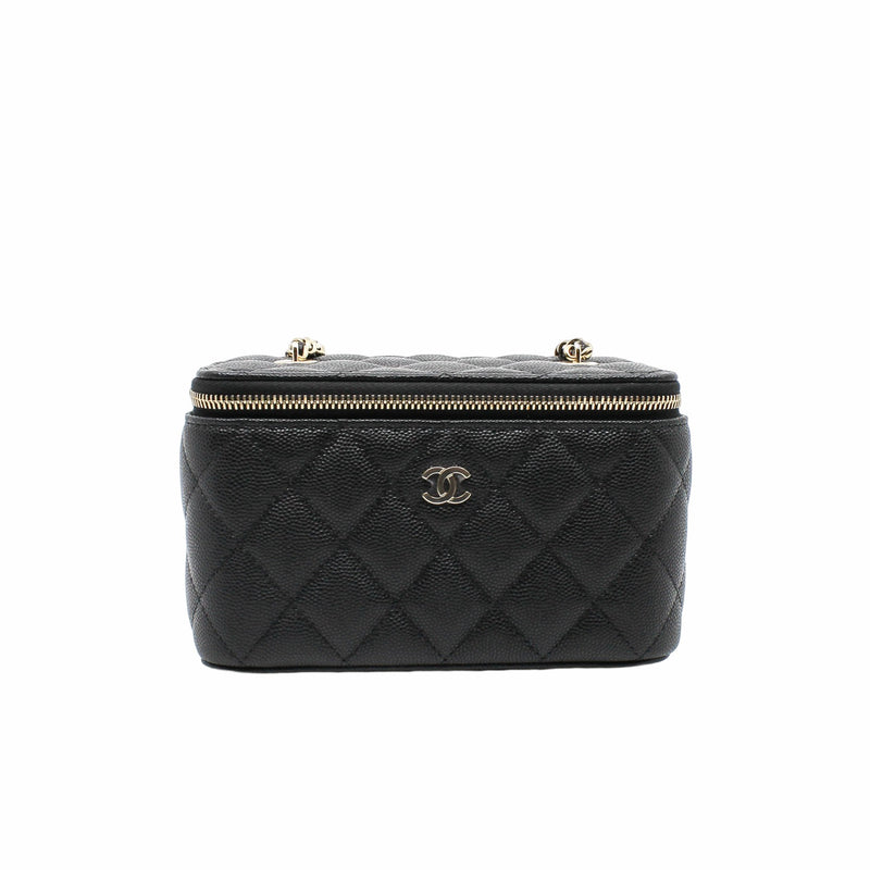 vanity case black ghw caviar medium with mirror