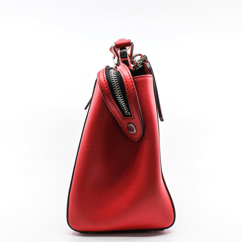 Fendi Off RED Leather Dotcom Top Handle Bag - L'UXE LINK
