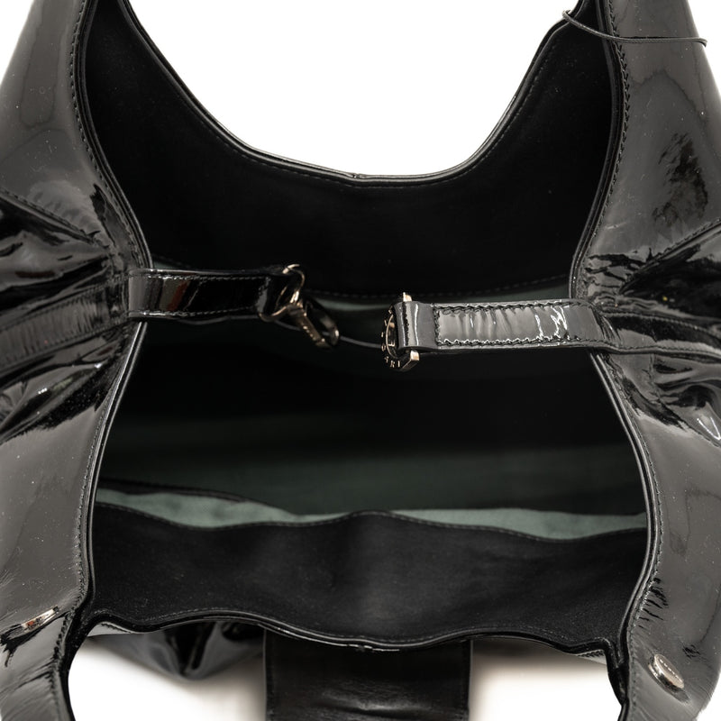 large  shoulder tote bag black patent