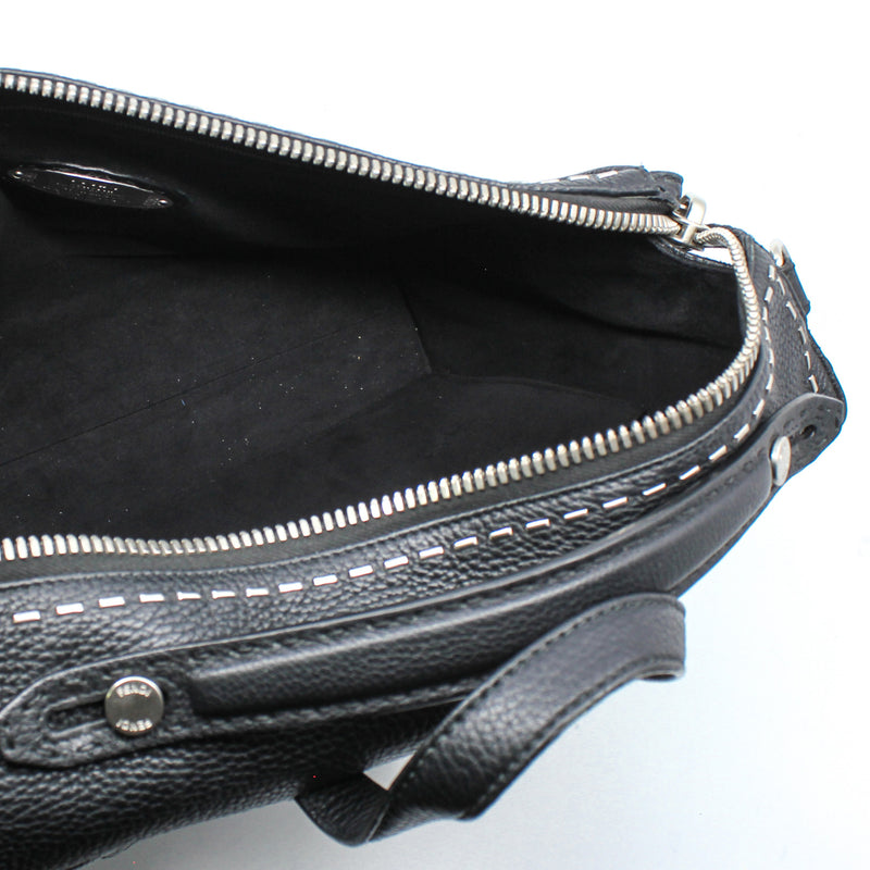 men large top handle bag in leather gray - L'UXE LINK