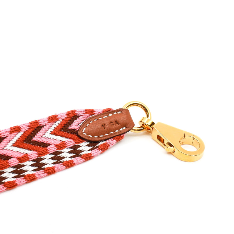fabric strap red pink  gold  ghw - L'UXE LINK