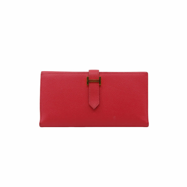 bearn wallet in 3 compartment red GHW - L'UXE LINK