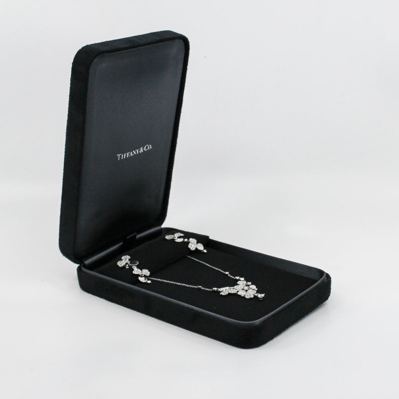 paper flower Diamonds Cluster Drop Earrings pt950 rrp14900