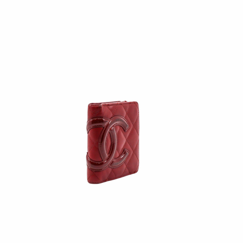 Cambon CC Bifold Quilted Lambskin Wallet Red - L'UXE LINK