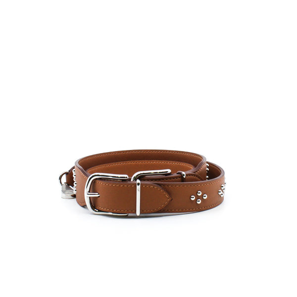 wide brown silver studs phw strap D stamp