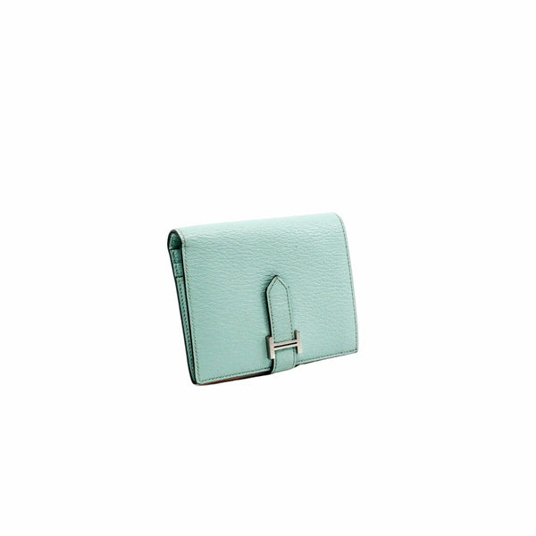 bearn compact goat leather green phw A stamp - L'UXE LINK
