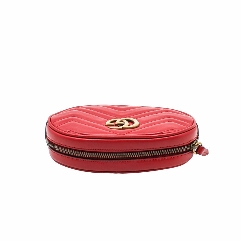 belt bag leather red  ghw