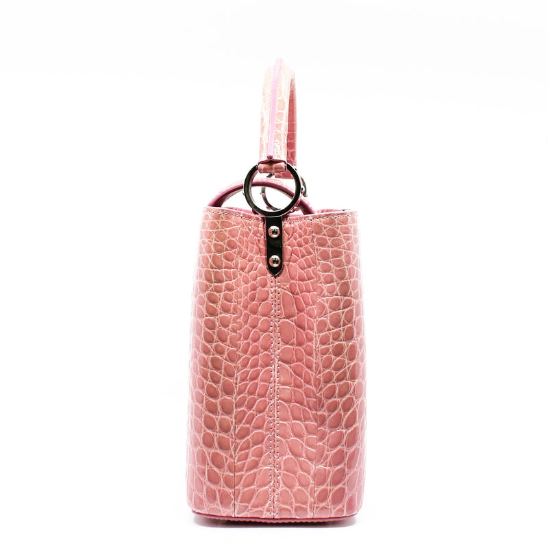capucines pm crocodile pink - L'UXE LINK