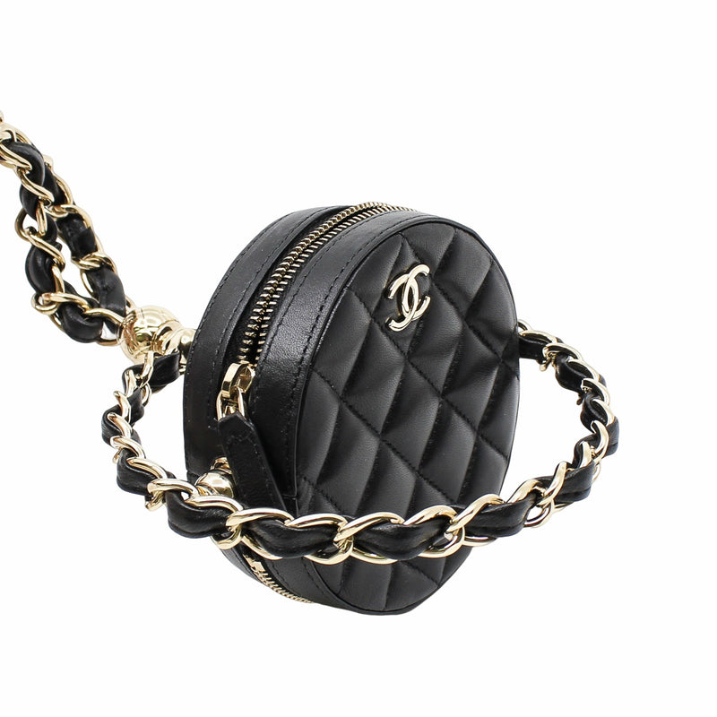 mini round bag double side circle handle ghw  black seri  31
