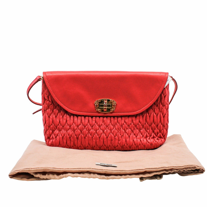 clutch small leather red ghw