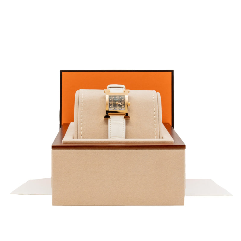 heure H pm diamond black dial in CCD white band ghw rrp8000 - L'UXE LINK