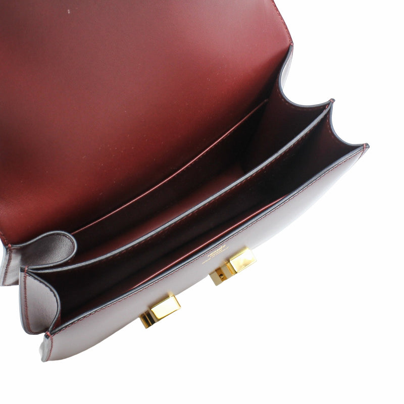 constance 19cm mini box leather rough H ghw Z stamp - L'UXE LINK