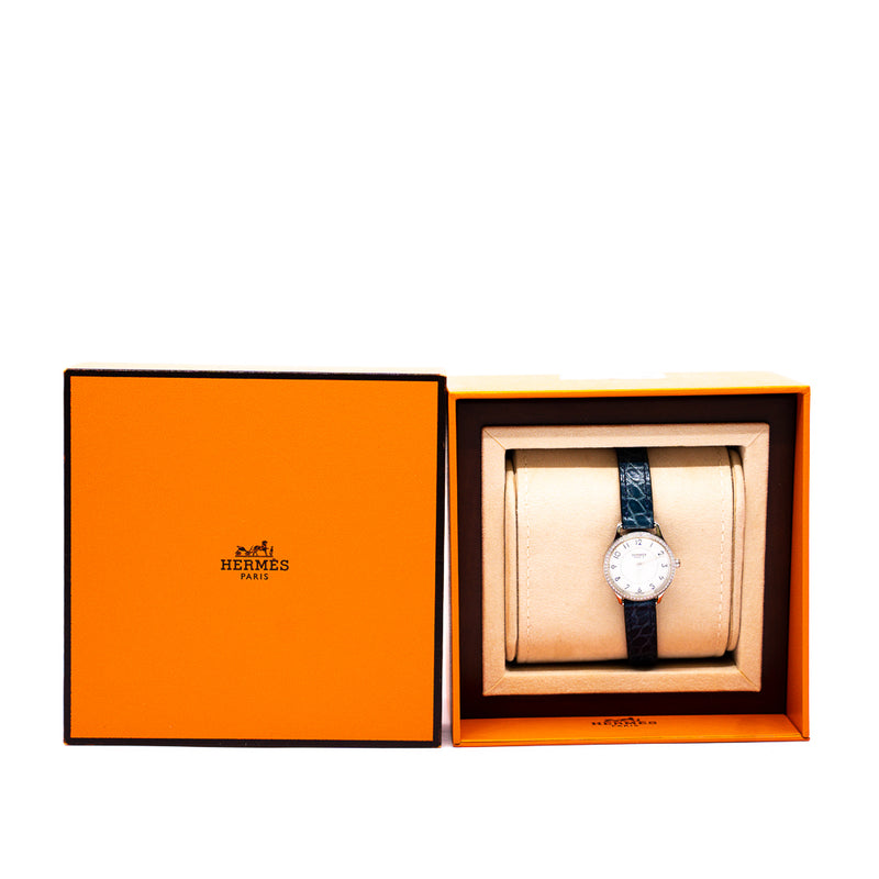 28mm small Arceau watch with diamond in green ccd band phw - L'UXE LINK