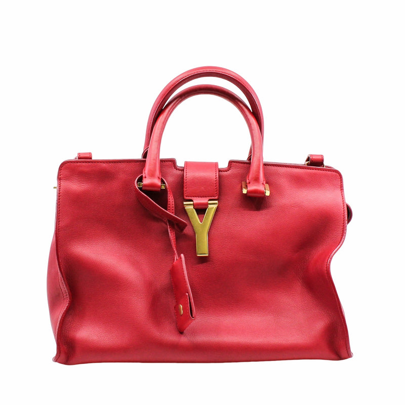 CHYC CABAS TOTE SMALL LEATHER RED GHW - L'UXE LINK