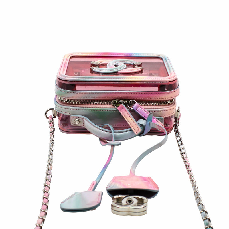 Filigree Vanity Case Small PVC with Lambskin Pink PHW
