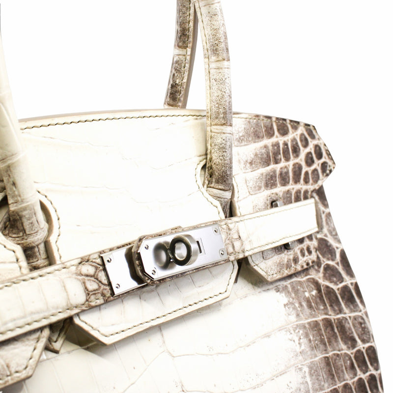 Hermes Blanc Himalayan Himalaya Crocodile Birkin 30 Handbag Bag