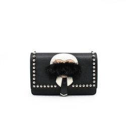 clutch with chain black phw beans black fur