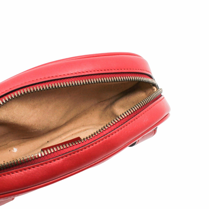 belt bag leather red  ghw
