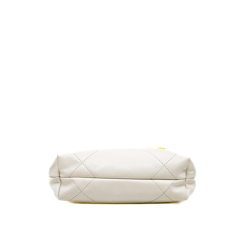 small 22 in leather white ghw#J4X11xxx - L'UXE LINK