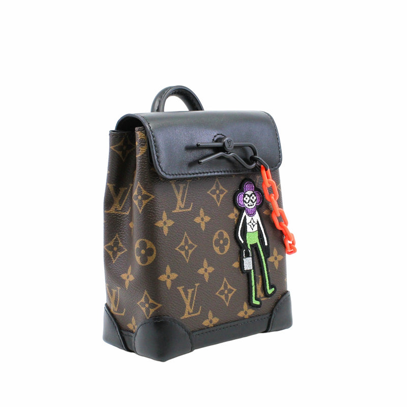 Louis Vuitton Steamer Bag Monogram Canvas with LV Friends Patch Xs Brown