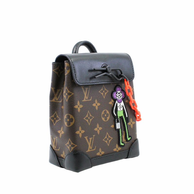 Bag Steamer Bag Leather and Monogram Canvas