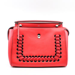 Fendi Off RED Leather Dotcom Top Handle Bag