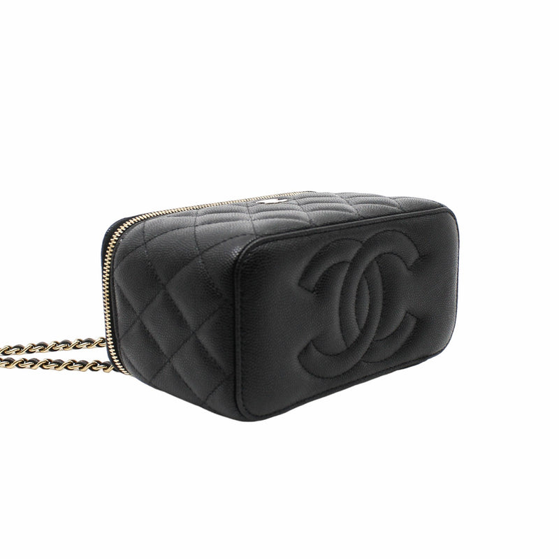vanity case black ghw caviar medium with mirror