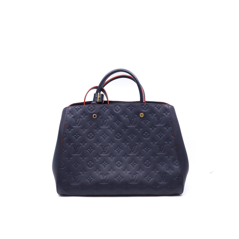 montaigne navy tote gm leather