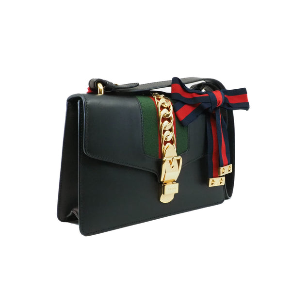 slyvie mm black with leather strap - L'UXE LINK