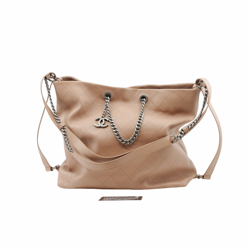 tote beige grey leather  Serial  24 - L'UXE LINK
