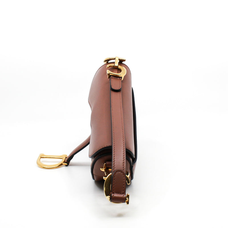 saddle small in leather nude beige ghw - L'UXE LINK