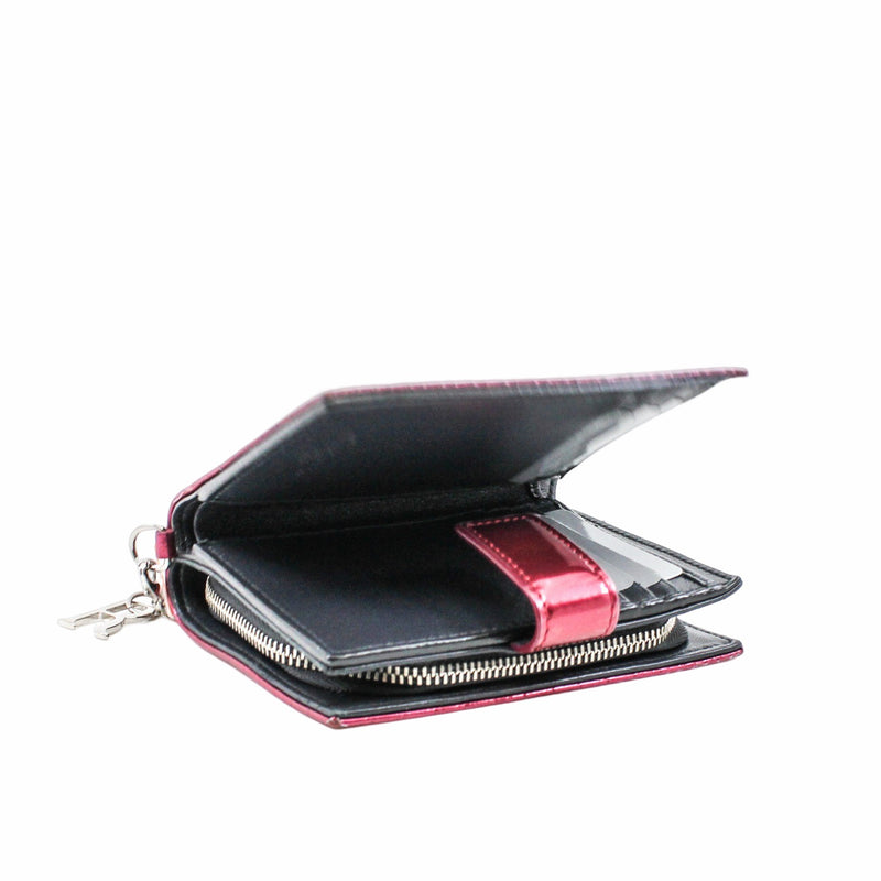 wallet small  patent rose red phw