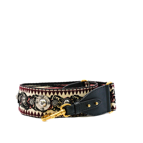 studs strap in fabric red ghw