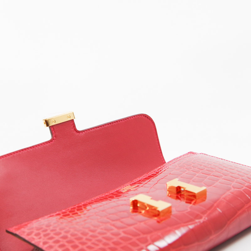 constance wallet red alligator ghw C stamp - L'UXE LINK