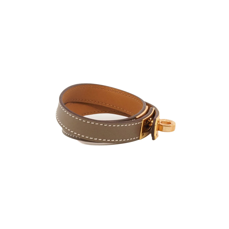 kelly bracelet etoupe ghw double leather - L'UXE LINK
