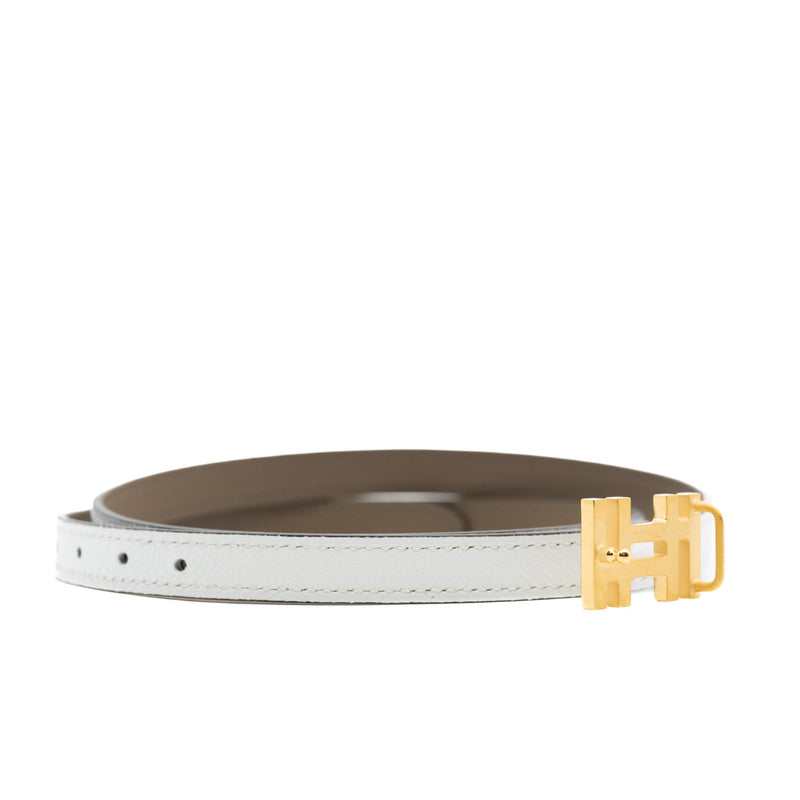 lady belt white with etoupe size 75 - L'UXE LINK