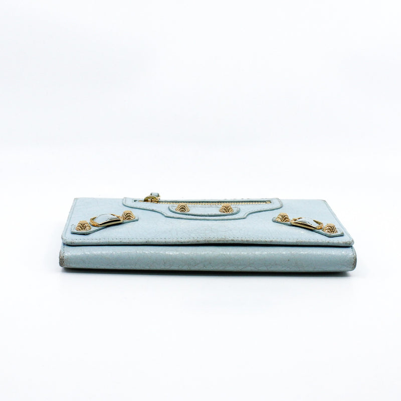 small leather wallet blue ghw - L'UXE LINK