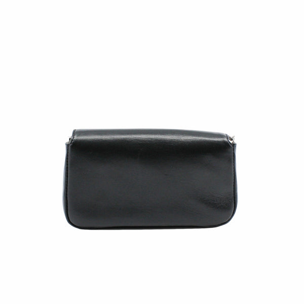 Micro Baguette Monster Bug furry eye crystal FF flap  crossbody bag black phw - L'UXE LINK