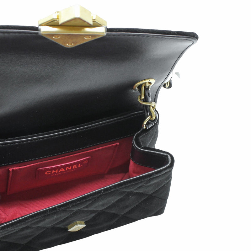 velvet ctystal buckle cc black ghw seri l9 - L'UXE LINK