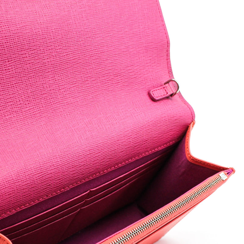 monster  crystal eyes wallet leather orange pink  phw - L'UXE LINK