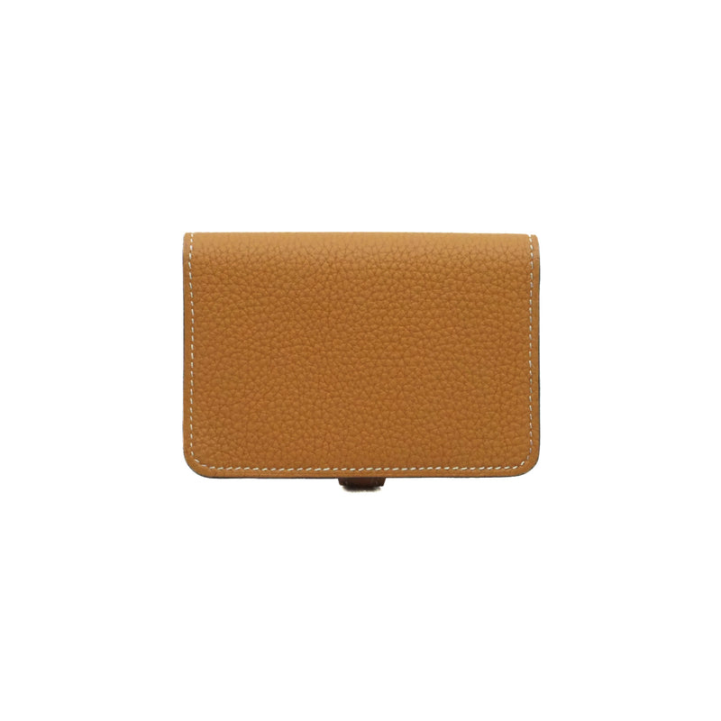 HERMES Dogon Card Case gold Togo Leather