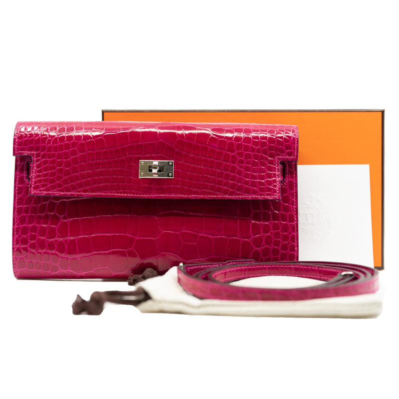 kelly to go crocodile 90 framboise phw - L'UXE LINK