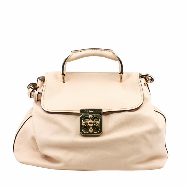 Elsie Leather Satchel  Pink GHW - L'UXE LINK