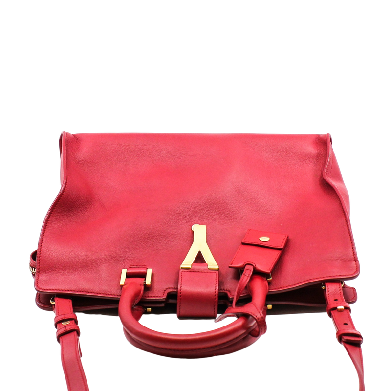 CHYC CABAS TOTE SMALL LEATHER RED GHW - L'UXE LINK